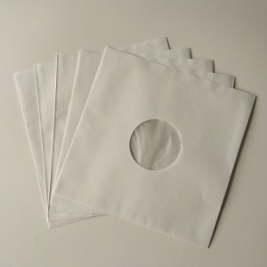 33 RPM Wit kraftpapier-record Binnenmouwen gepolijst met gat voor 12 vinylplaat