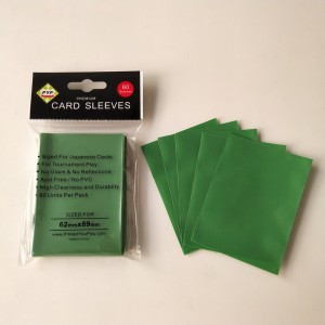 Groene kleur mat dekbeschermhoezen voor Japanse gamingkaart 60x87mm